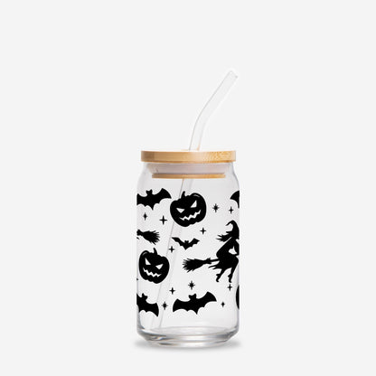 100% That Witch  Halloween Glass Can Tumbler
