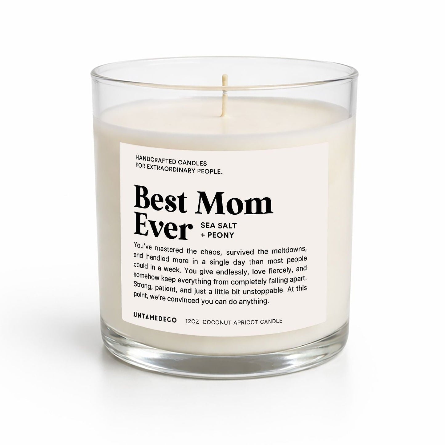 Best Mom Ever Glass Candle