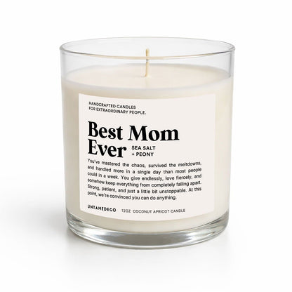 Best Mom Ever Glass Candle