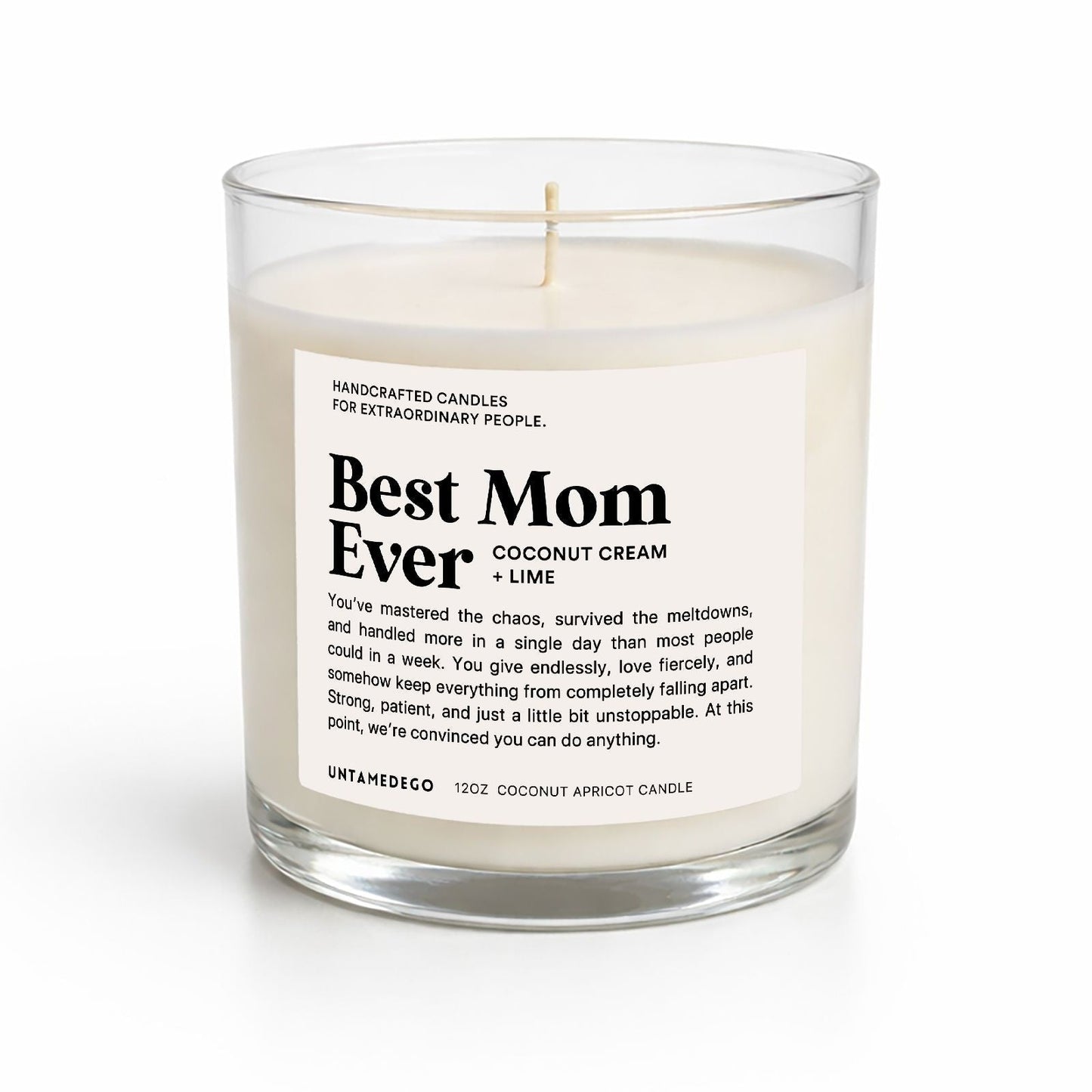 Best Mom Ever Glass Candle
